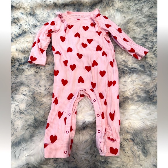 Cat & Jack Other - Cat & Jack pink and red heart pint one piece jumpsuit